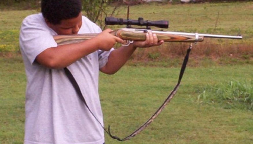 A rifle barrel can be painted by hand.