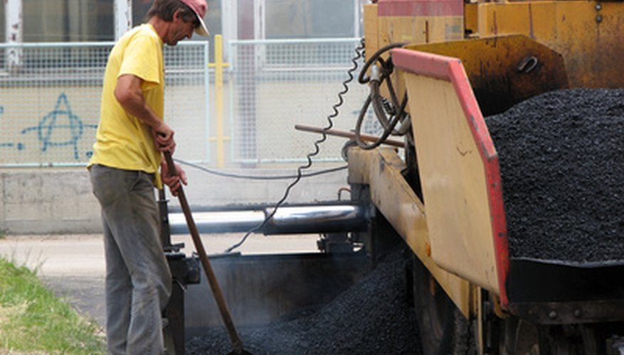 Surface area, thickness and the density of asphalt paving material are used to compute the required quantity of asphalt.